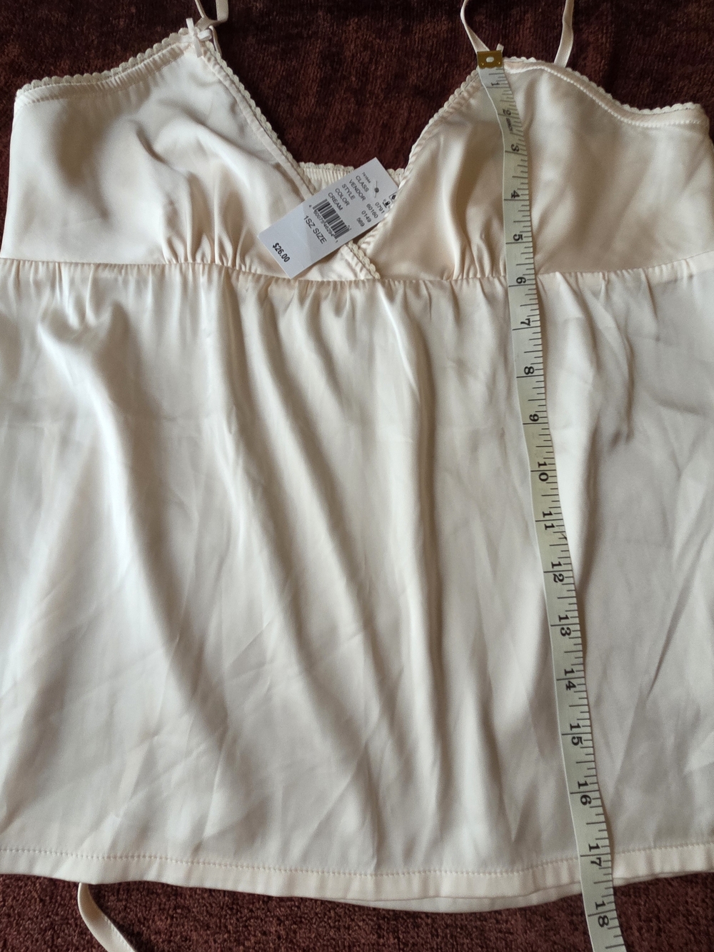 PacSun Ivory Satin-Look Camisole Tank with Adjustable Straps